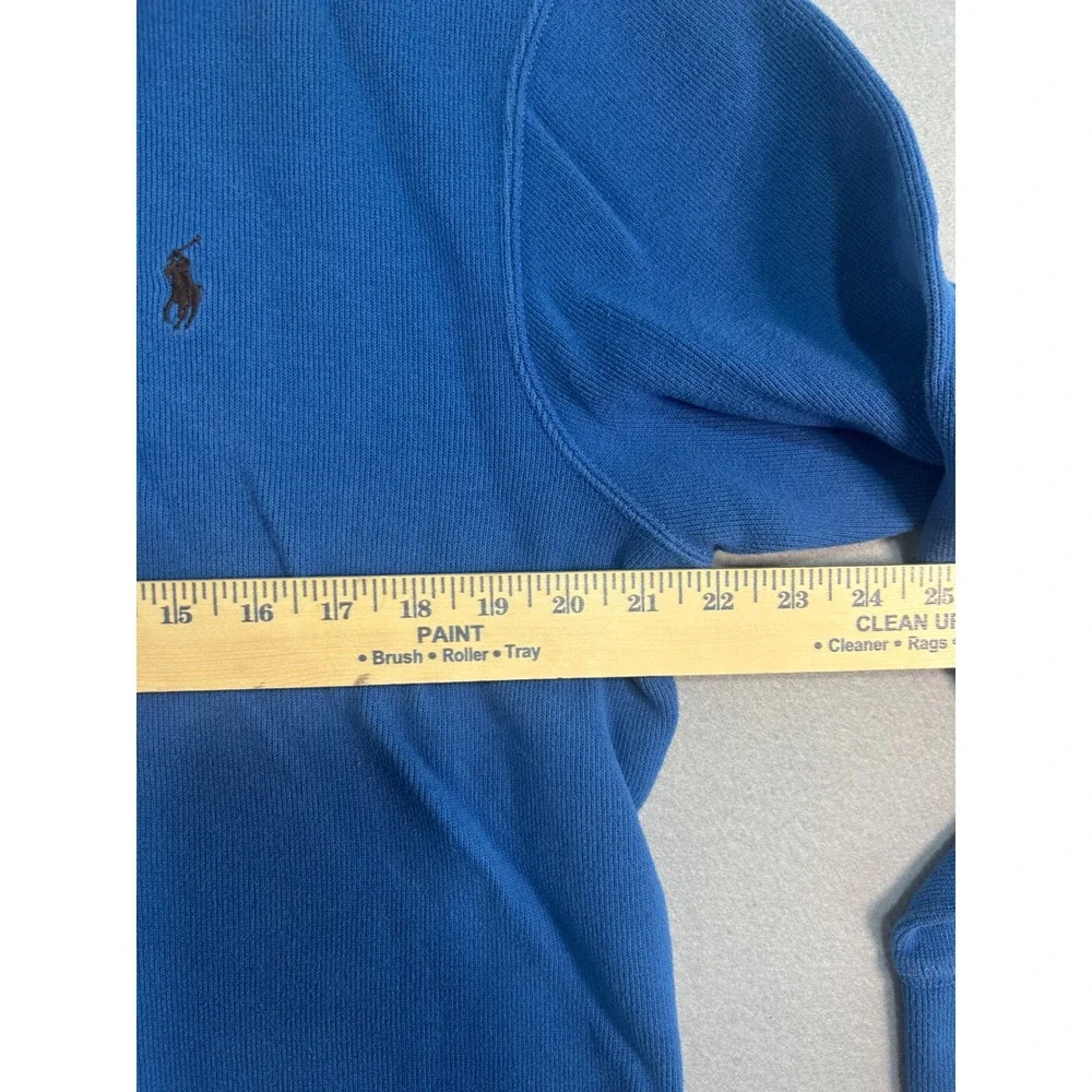 Polo Ralph Lauren Quarter Zip‎ Pullover Mens Large Blue Cotton Pony Logo Sweater
